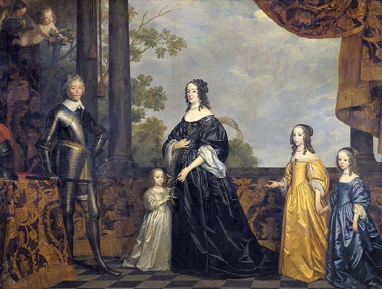 Gerard van Honthorst Frederick Henry, Prince of Orange, with His Wife Amalia van Solms and Their Three Youngest Daughters oil painting image